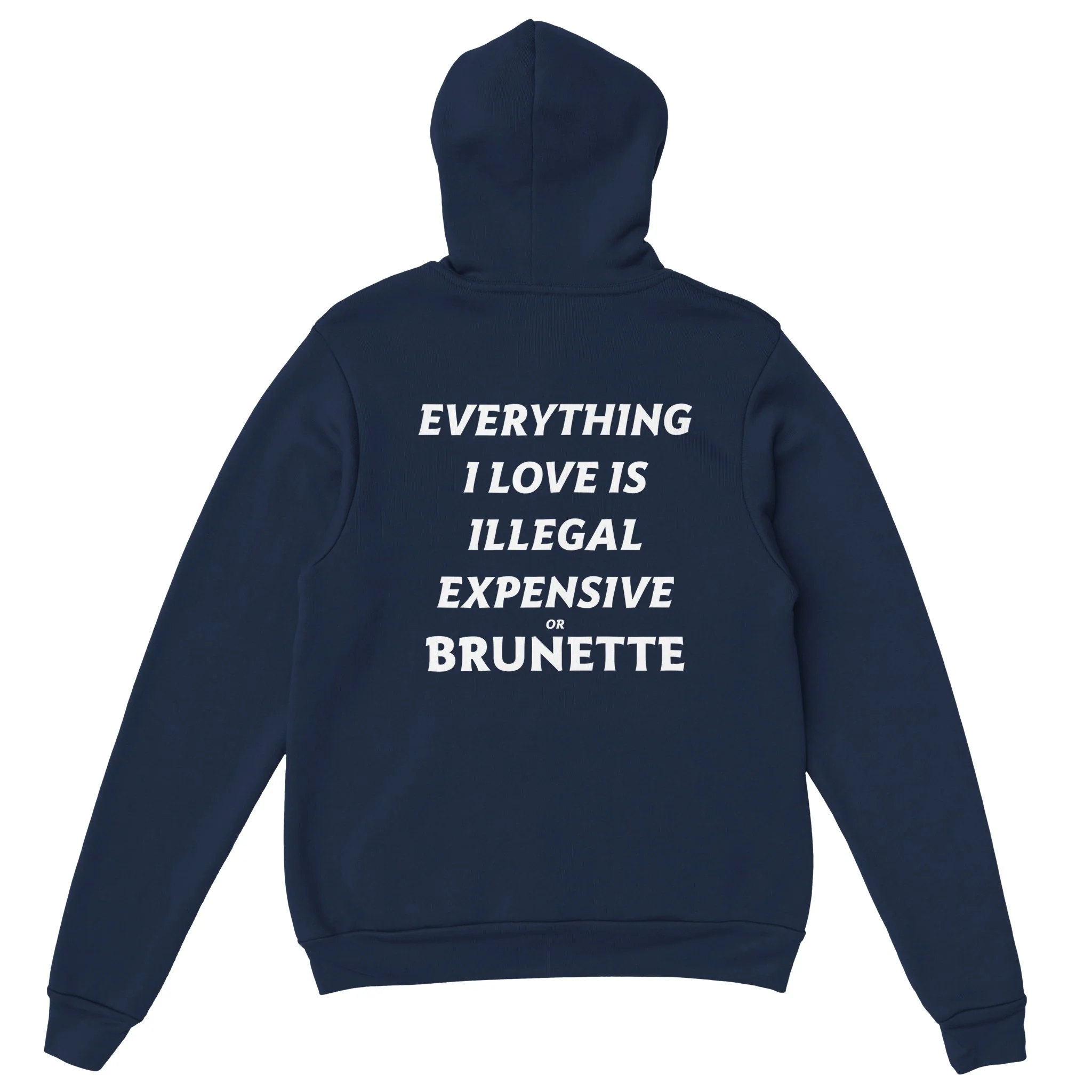 EVERYTHING I LOVE IS ILLEGAL EXPENSIVE OR BRUNETTE - HOODIE - Image 4