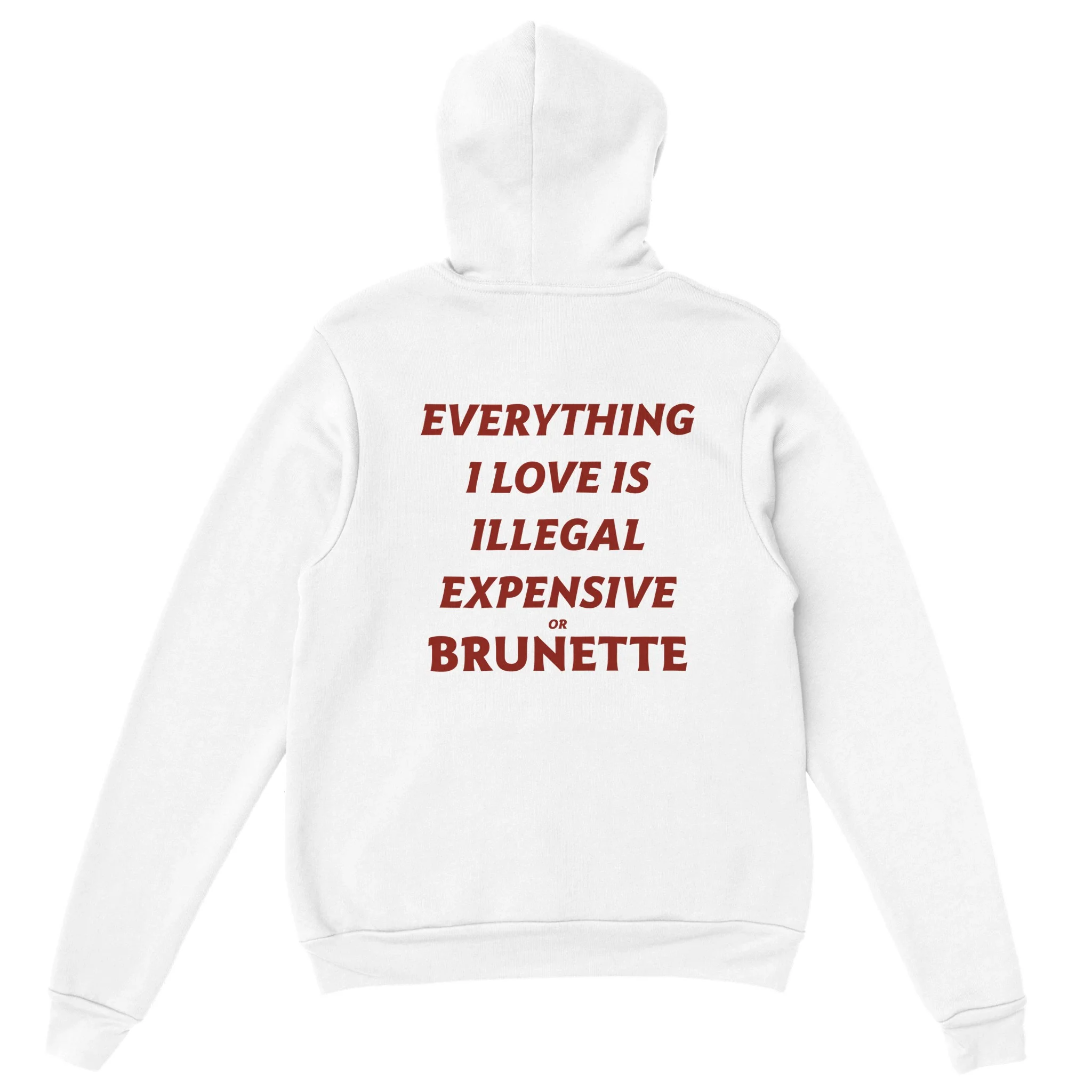 EVERYTHING I LOVE IS ILLEGAL EXPENSIVE OR BRUNETTE - HOODIE - Image 5